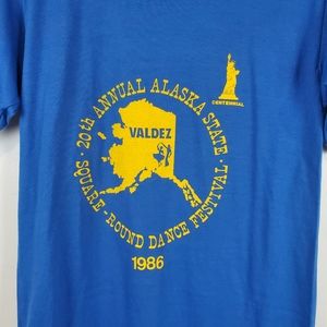 VTG 1986 Alaska Square Round Dancing Festival T Shirt M Valdez Single Stitch